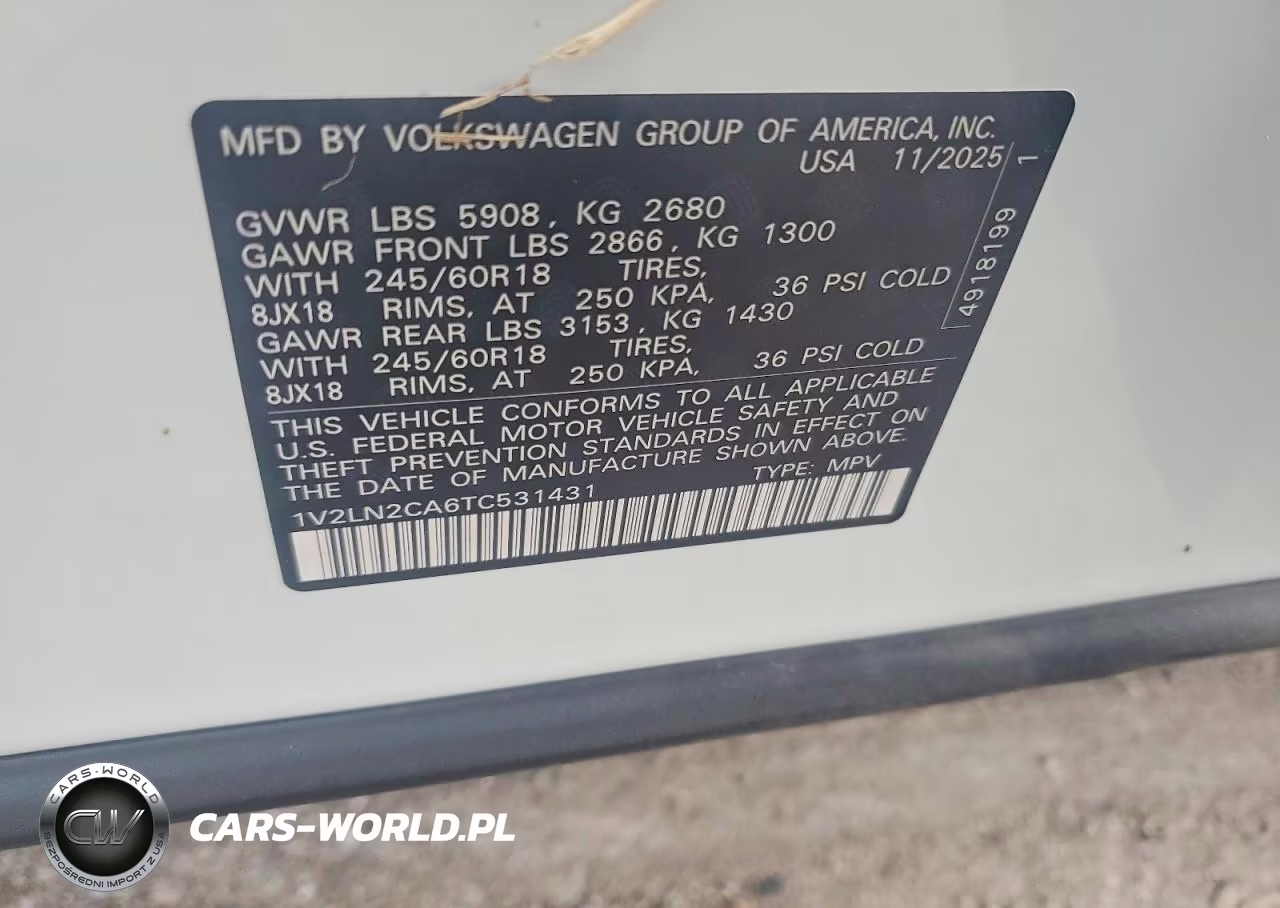 2026 Volkswagen Atlas Se VIN:1V2LN2CA6TC531431 - 13