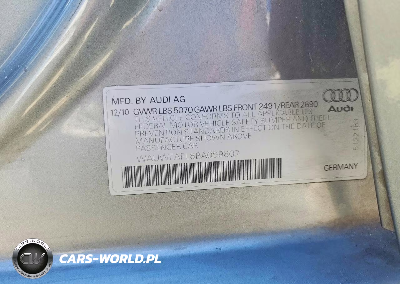 2011 Audi A4 Premium Plus VIN:WAUWFAFL8BA099807 - 12