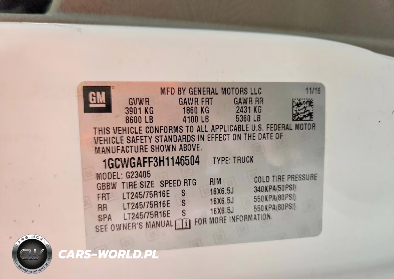 2017 Chevrolet 2500 Expre VIN:1GCWGAFF3H1146504 - 14