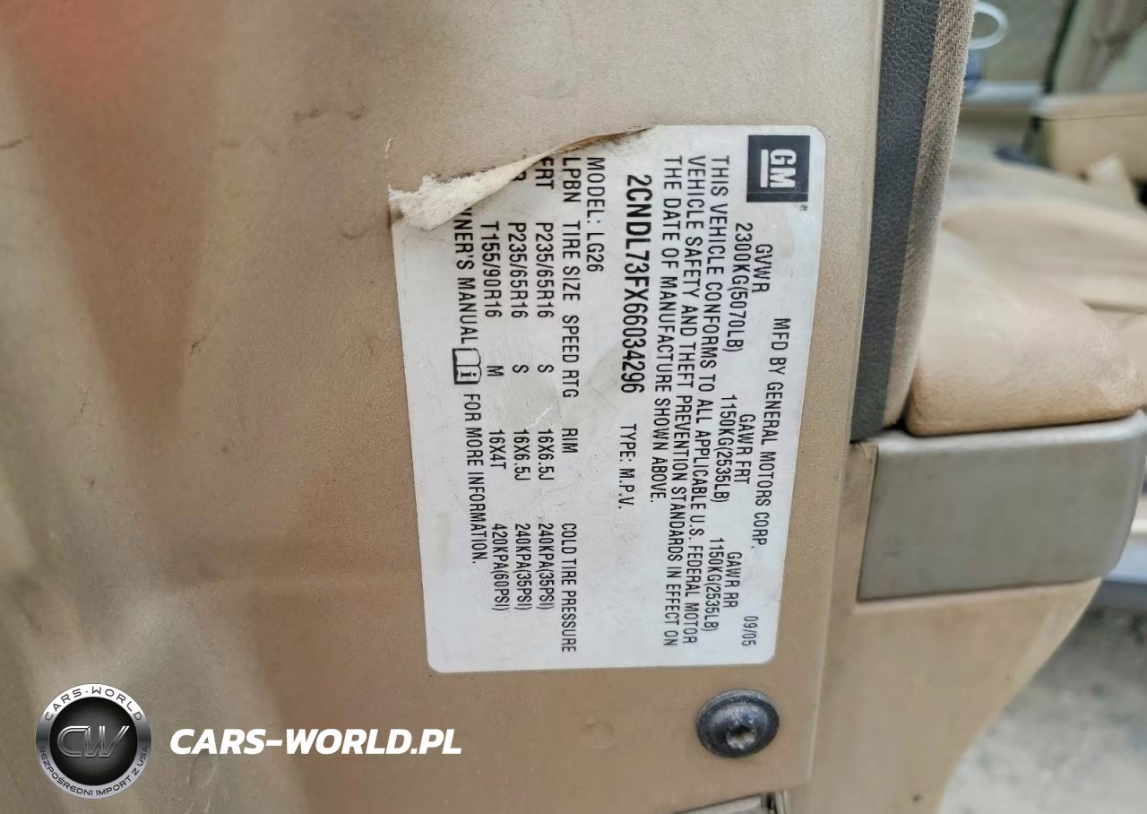 2006 Chevrolet Equinox Lt VIN:2CNDL73FX66034296 - 13
