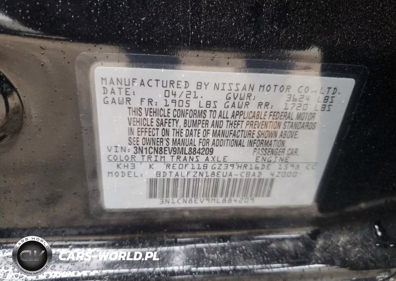 2021 Nissan Versa Sv VIN:3N1CN8EV9ML884209 - 22