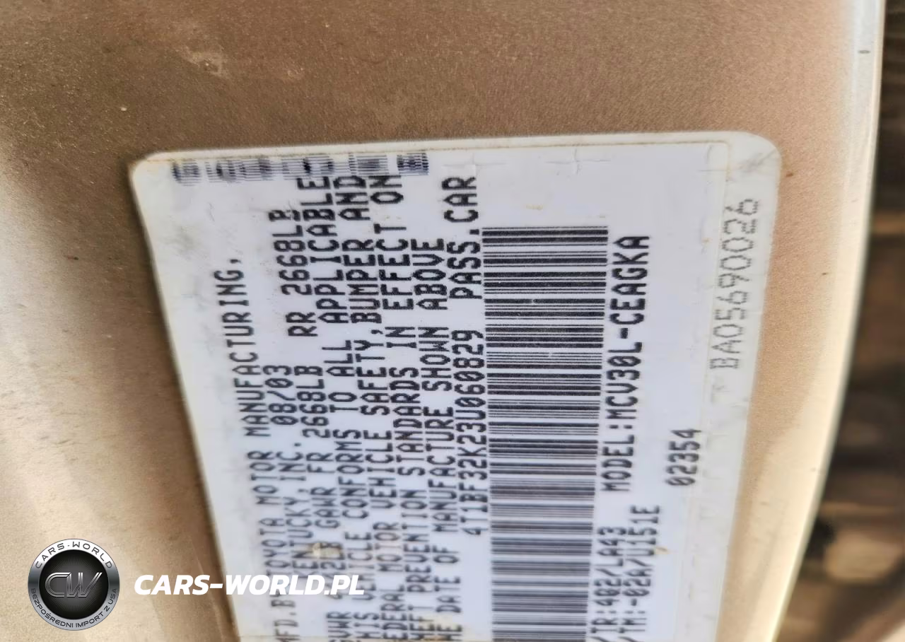 2003 Toyota Camry Xle V6 VIN:4T1BF32K23U060829 - 22