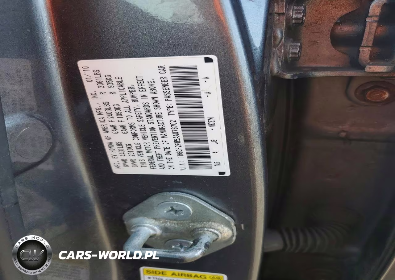 2010 Honda Accord Hyb 4D Exl VIN:1HGCP2F85AA076702 - 22