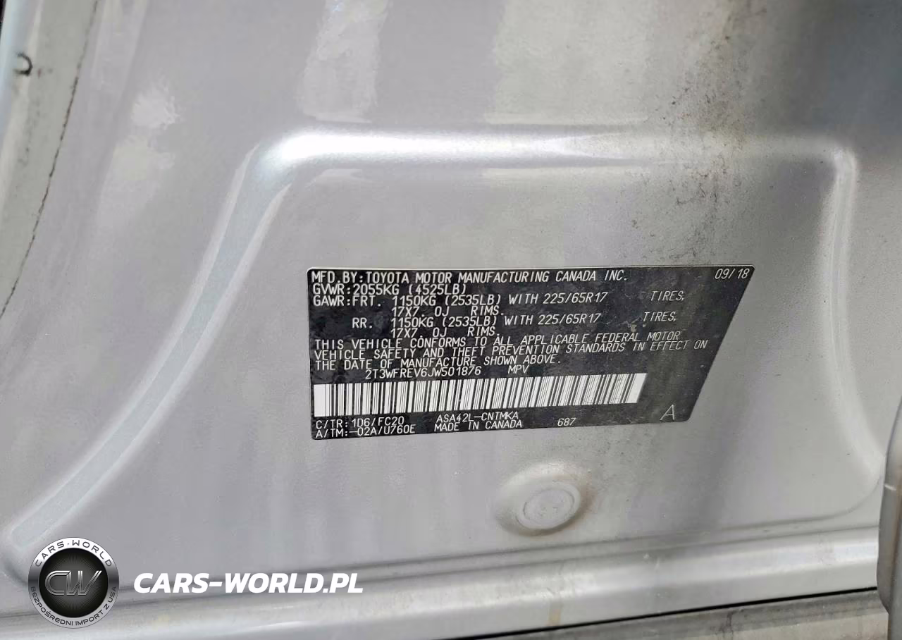 2018 Toyota Rav4 Xle VIN:2T3WFREV6JW501876 - 13