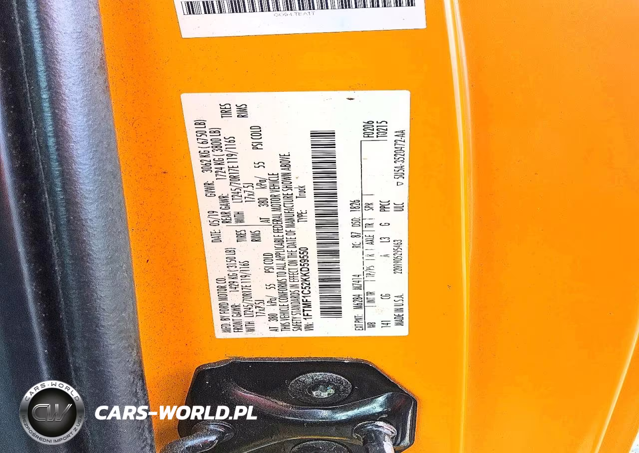 2019 Ford F150 VIN:1FTMF1C52KKD59550 - 12