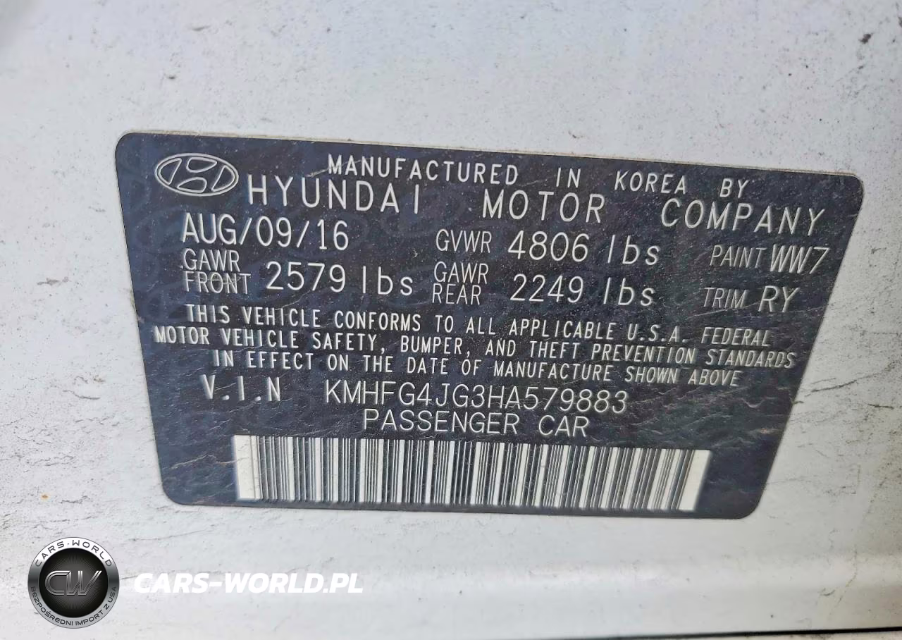2017 Hyundai Azera Base VIN:KMHFG4JG3HA579883 - 12