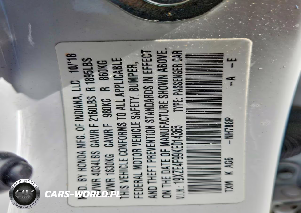 2019 Honda Insight Touring VIN:19XZE4F99KE014365 - 12