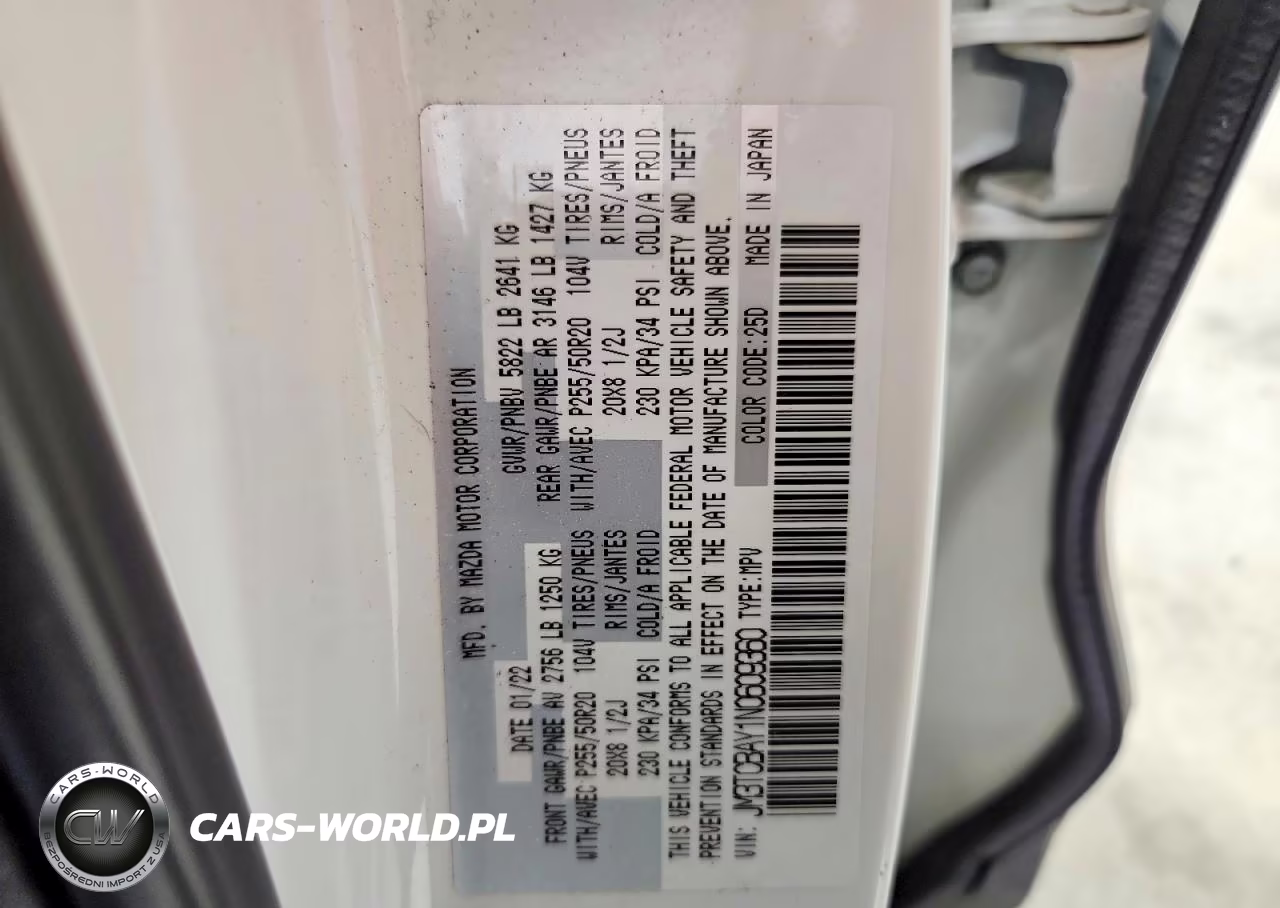2022 Mazda Cx-9 Touring Plus VIN:JM3TCBAY1N0609360 - 13