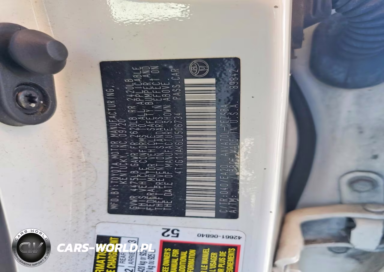 2020 Toyota Camry Se VIN:4T1G11AK6LU506734 - 13