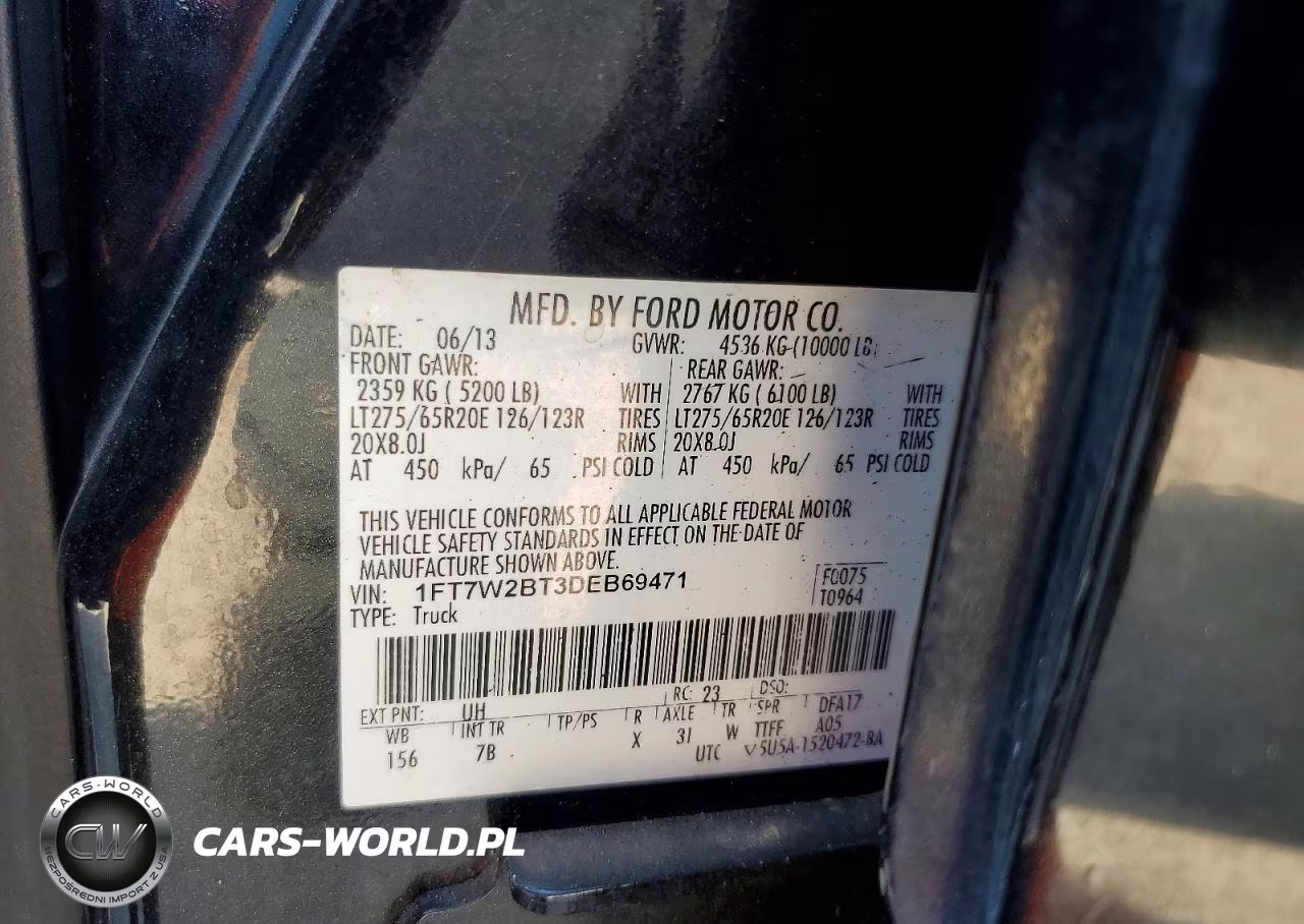 2013 Ford F250 Super Duty VIN:1FT7W2BT3DEB69471 - 12