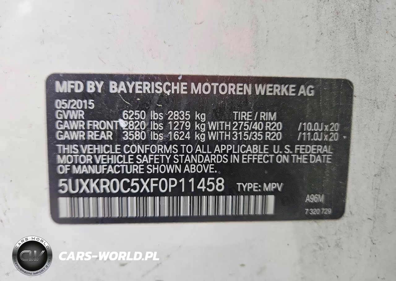 2015 BMW X5 xDrive35I VIN:5UXKR0C5XF0P11458 - 12