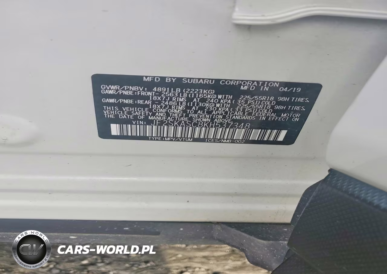 2019 Subaru Forester Limited VIN:JF2SKASC8KH537348 - 12