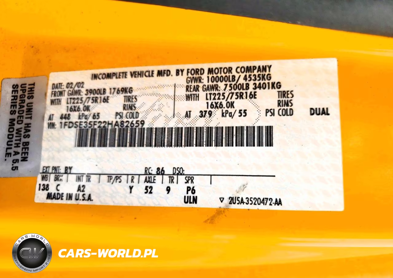 2002 Ford Econoline E350 Super Duty Cutaway Van VIN:1FDSE35F22HA82659 - 13