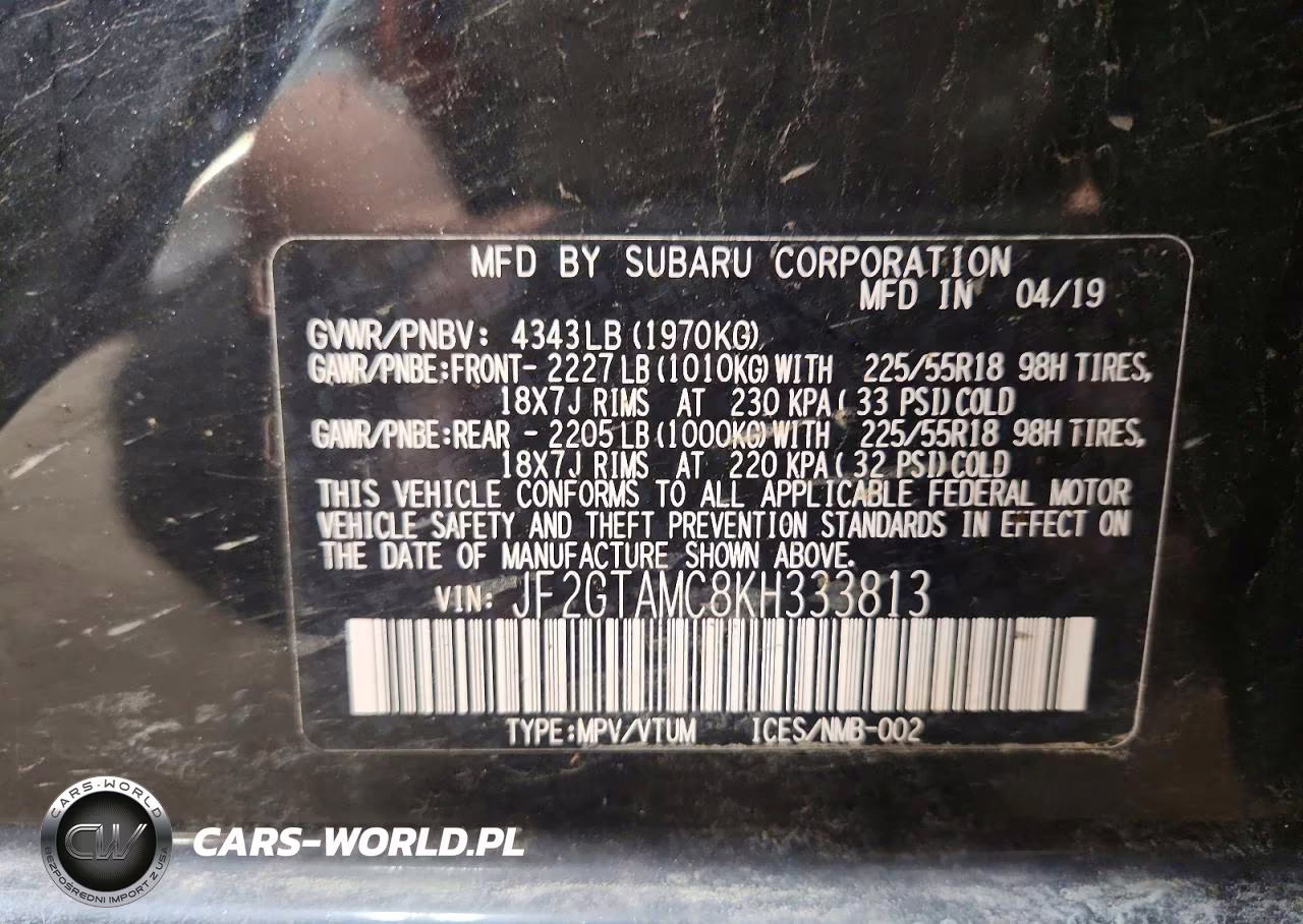 2019 Subaru Crosstrek Limited VIN:JF2GTAMC8KH333813 - 13