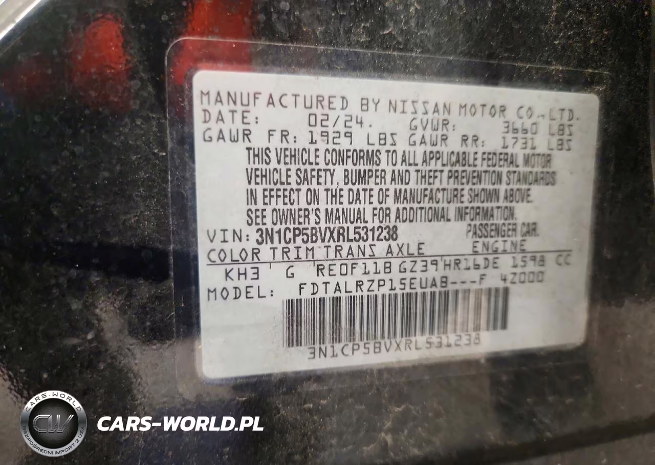 2024 Nissan Kicks S VIN:3N1CP5BVXRL531238 - 13
