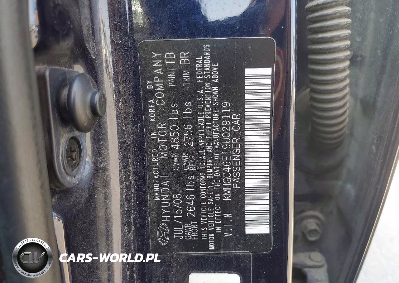 2009 Hyundai Genesis 3.8L VIN:KMHGC46E19U029119 - 12