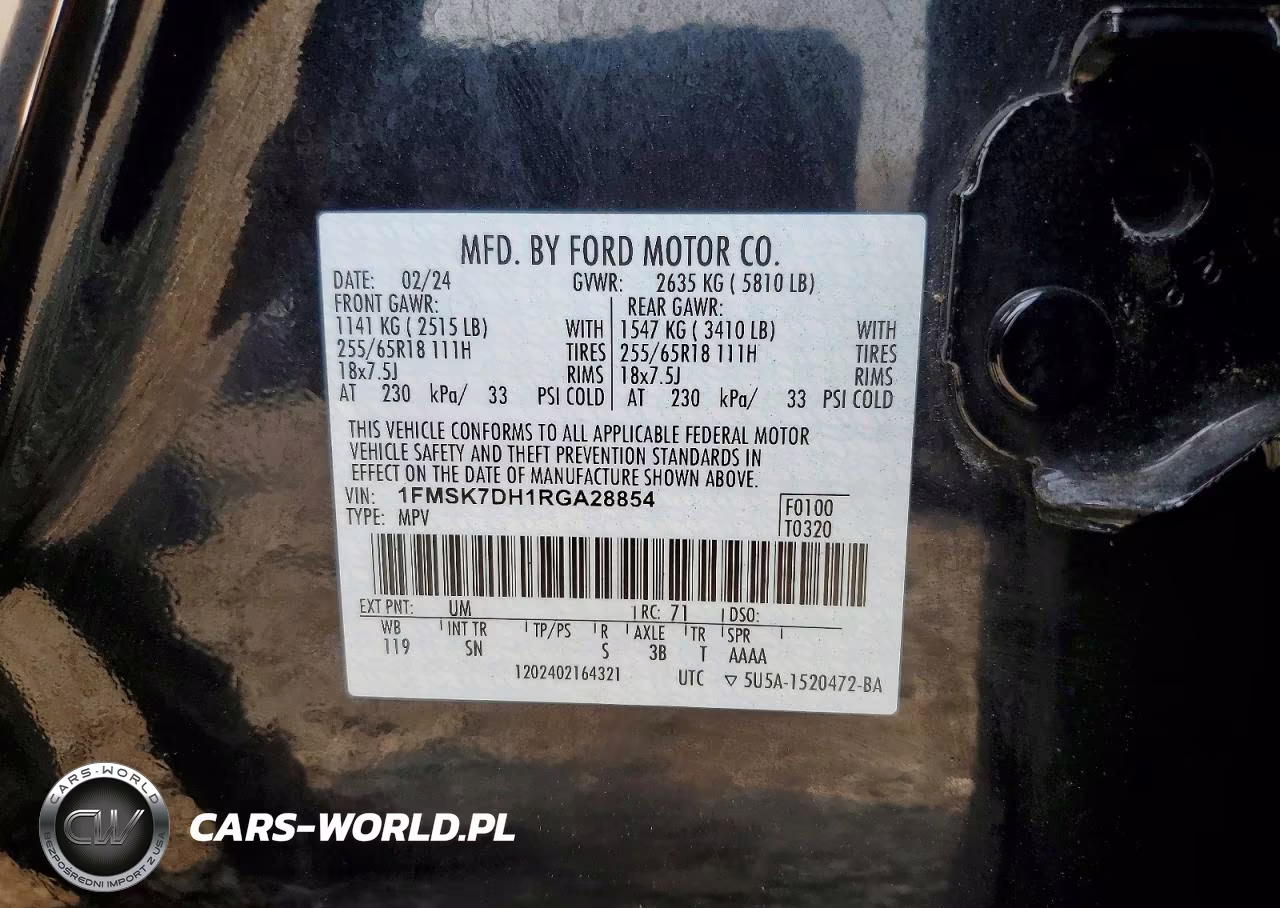 2024 Ford Explorer Xlt VIN:1FMSK7DH1RGA28854 - 13