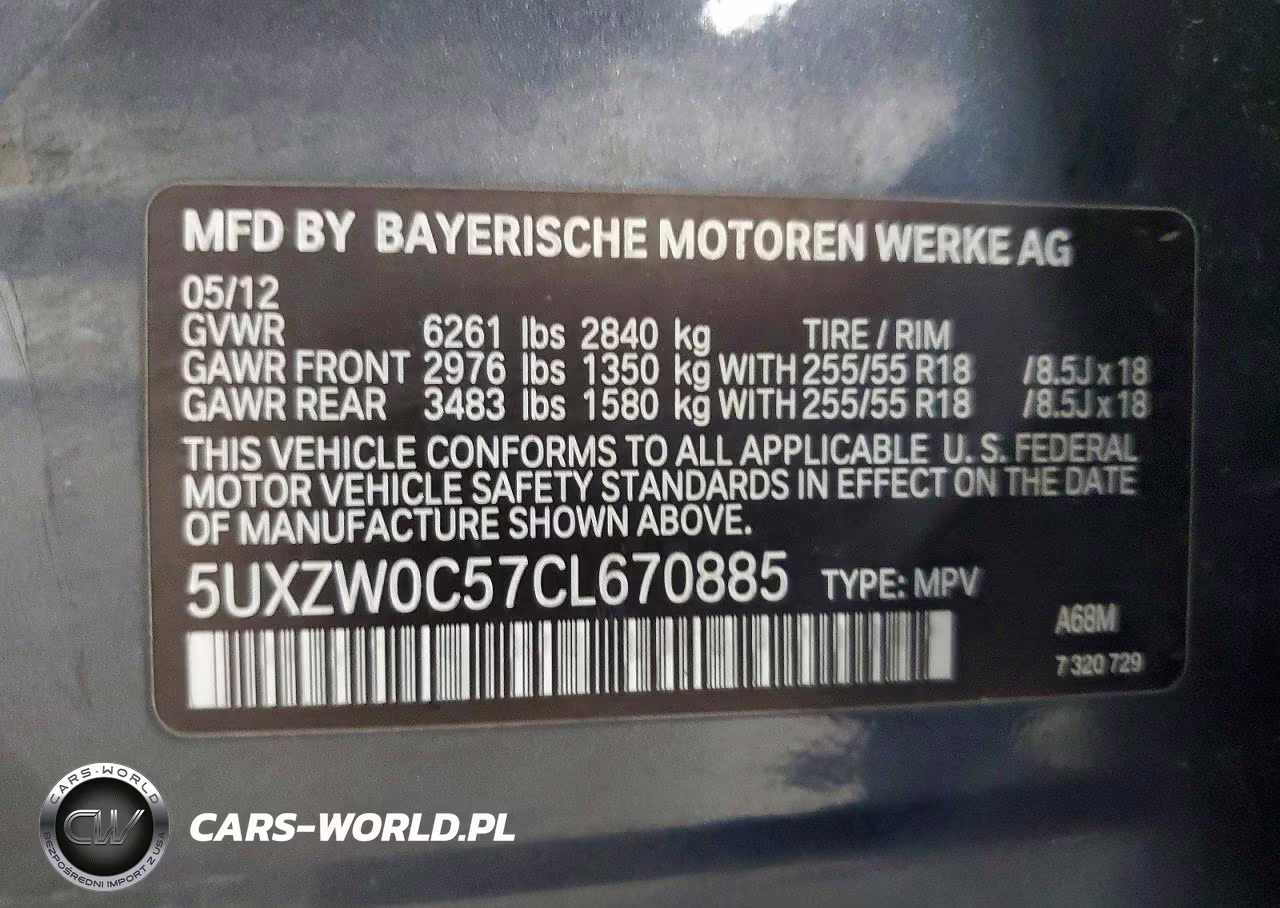 2012 BMW X5 xDrive35D VIN:5UXZW0C57CL670885 - 13