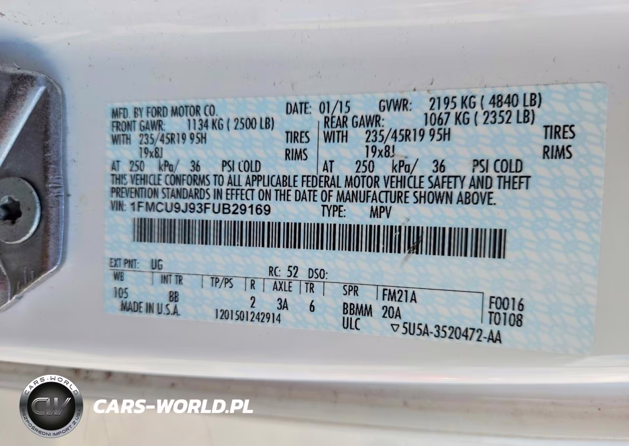 2015 Ford Escape Titanium VIN:1FMCU9J93FUB29169 - 13