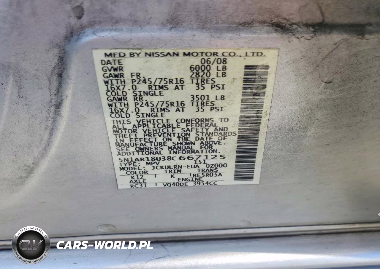 2008 Nissan Pathfinder S VIN:5N1AR18U38C667125 - 12