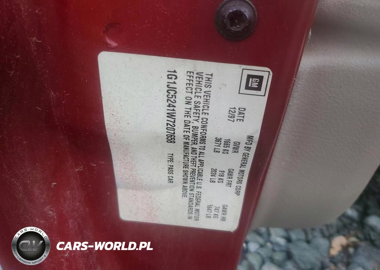 1998 Chevrolet Cavalier VIN:1G1JC5241W7207658 - 12