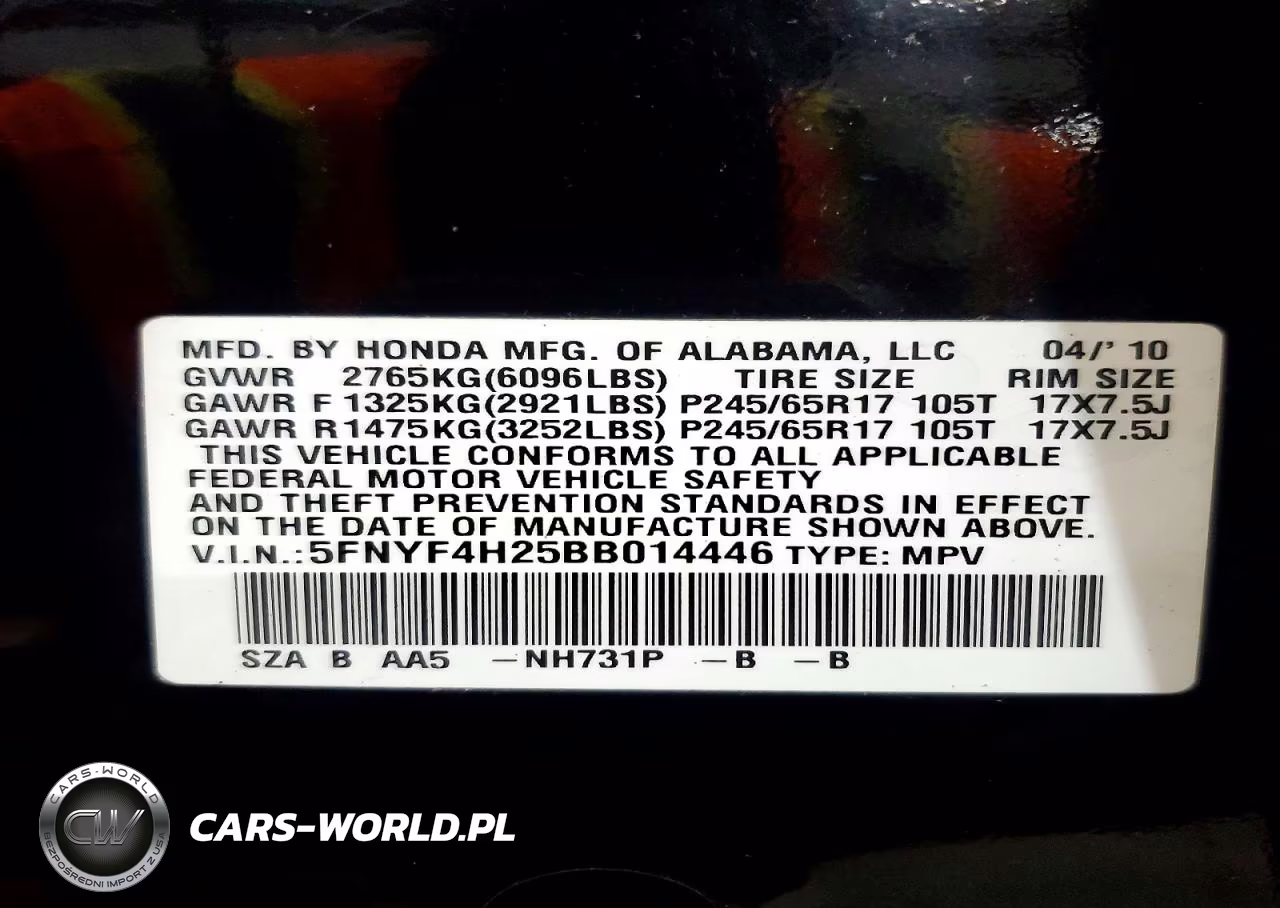 2011 Honda Pilot Lx VIN:5FNYF4H25BB014446 - 13