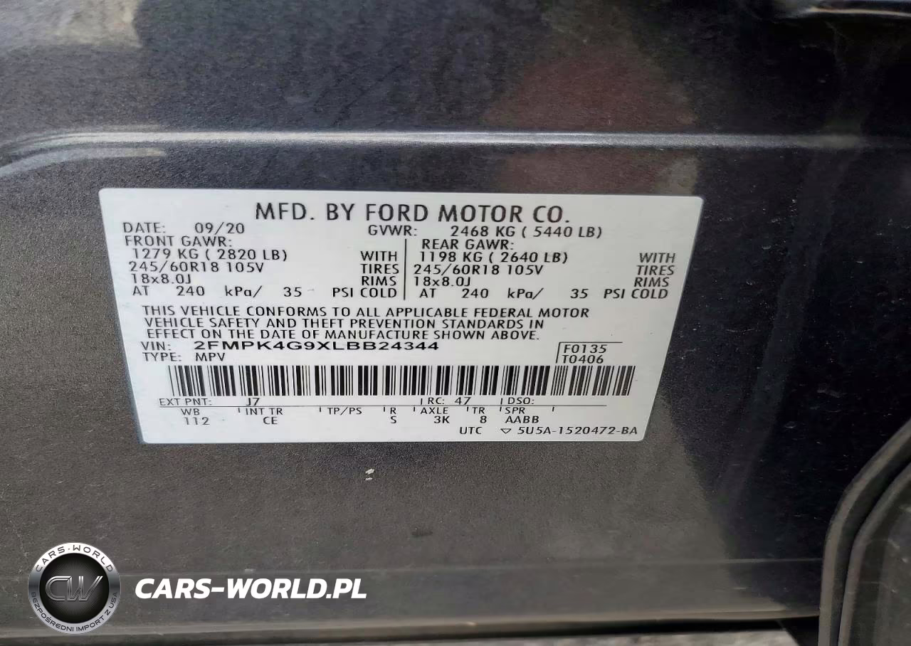 2020 Ford Edge Se VIN:2FMPK4G9XLBB24344 - 12