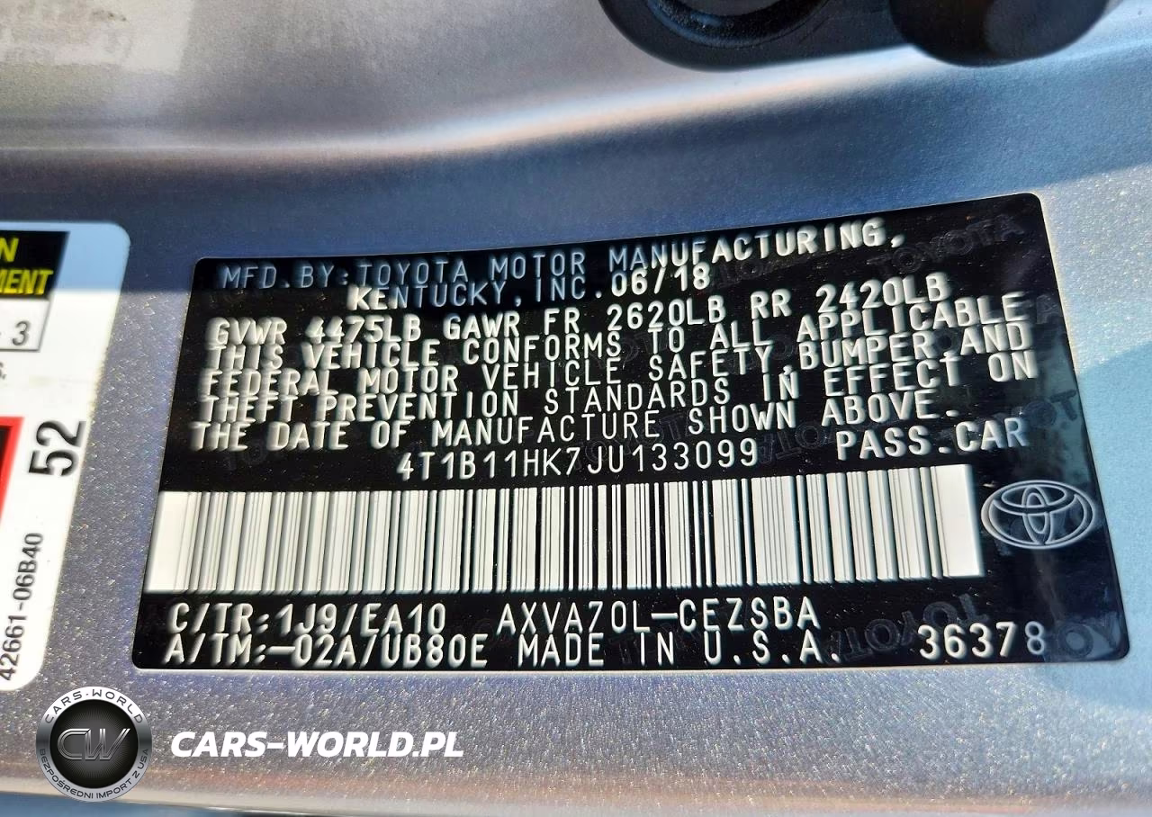2018 Toyota Camry Se VIN:4T1B11HK7JU133099 - 13