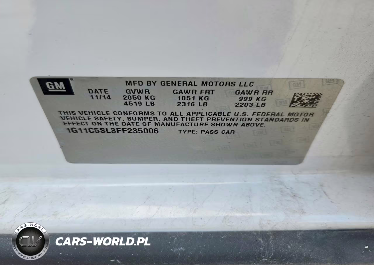 2015 Chevrolet Malibu 1Lt VIN:1G11C5SL3FF235006 - 12