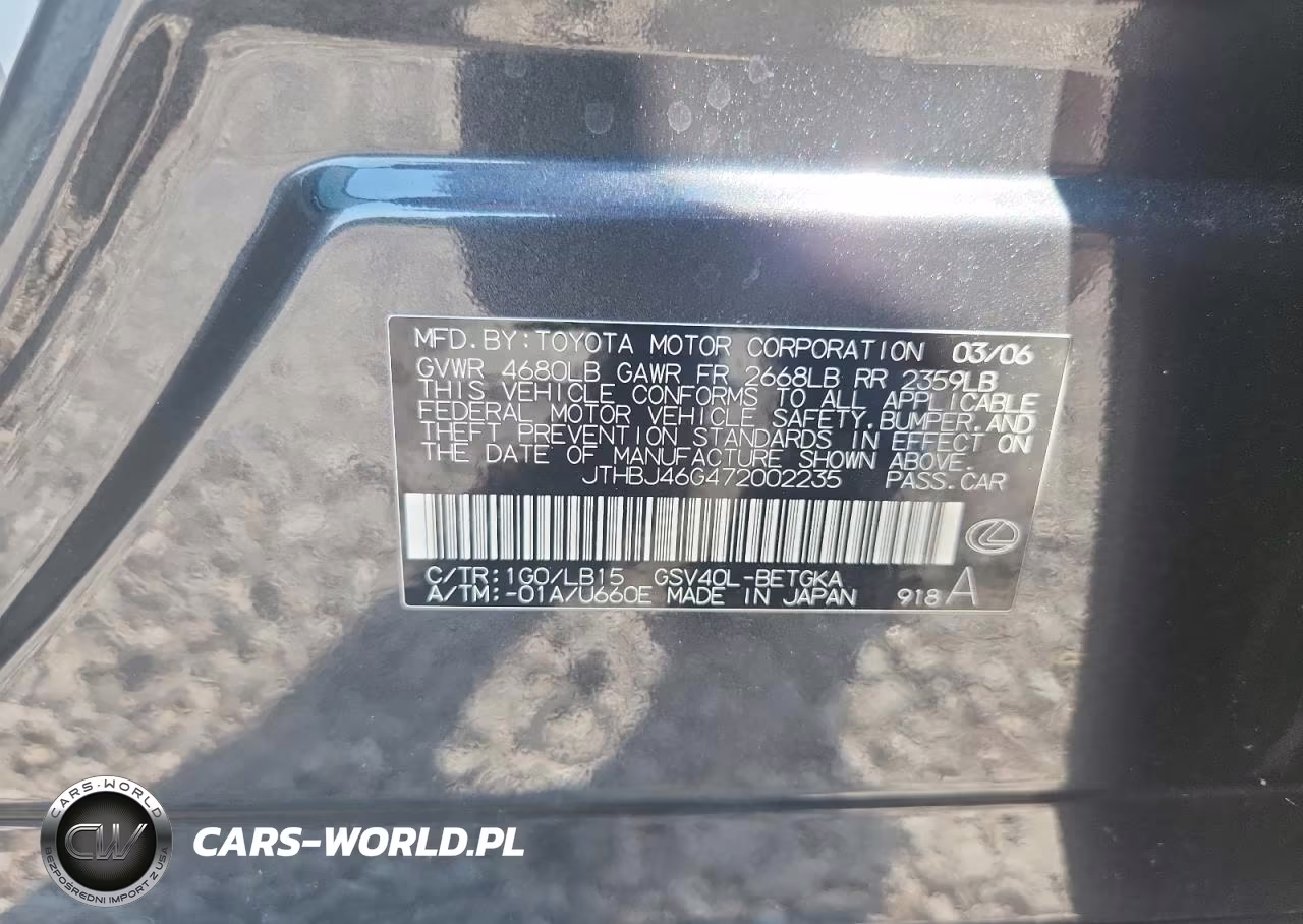 2007 Lexus Es 350 VIN:JTHBJ46G472002235 - 13