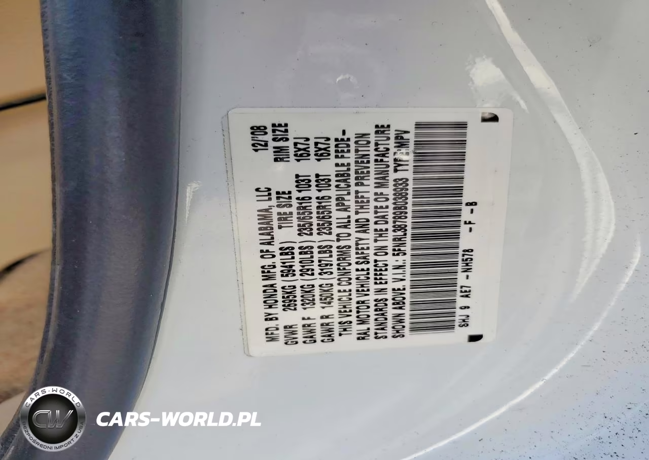 2009 Honda Odyssey Exl VIN:5FNRL38789B038933 - 13
