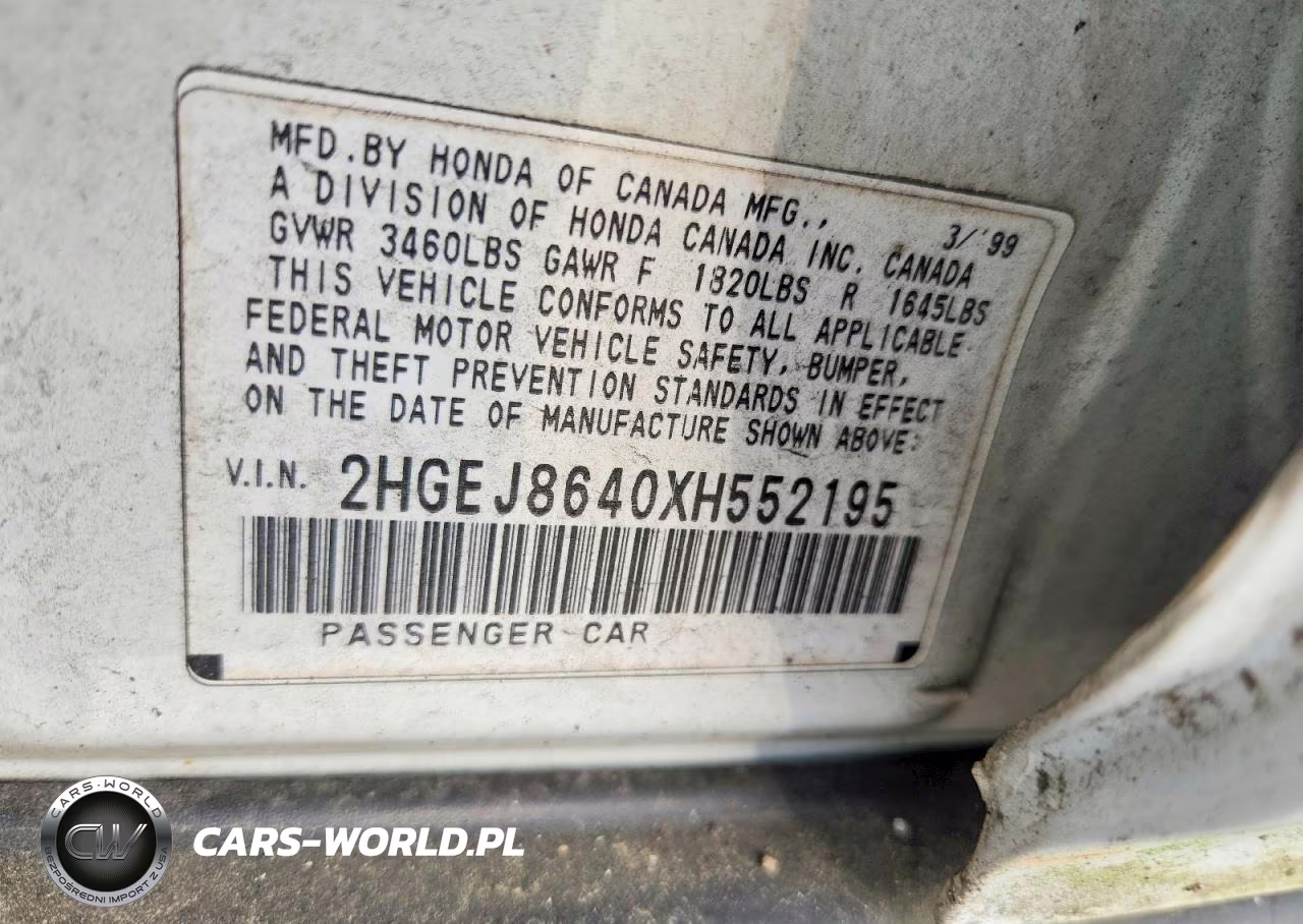 1999 Honda Civic Ex VIN:2HGEJ8640XH552195 - 12