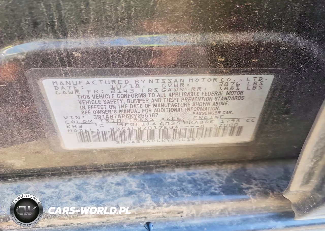 2019 Nissan Sentra S VIN:3N1AB7AP6KY256187 - 12