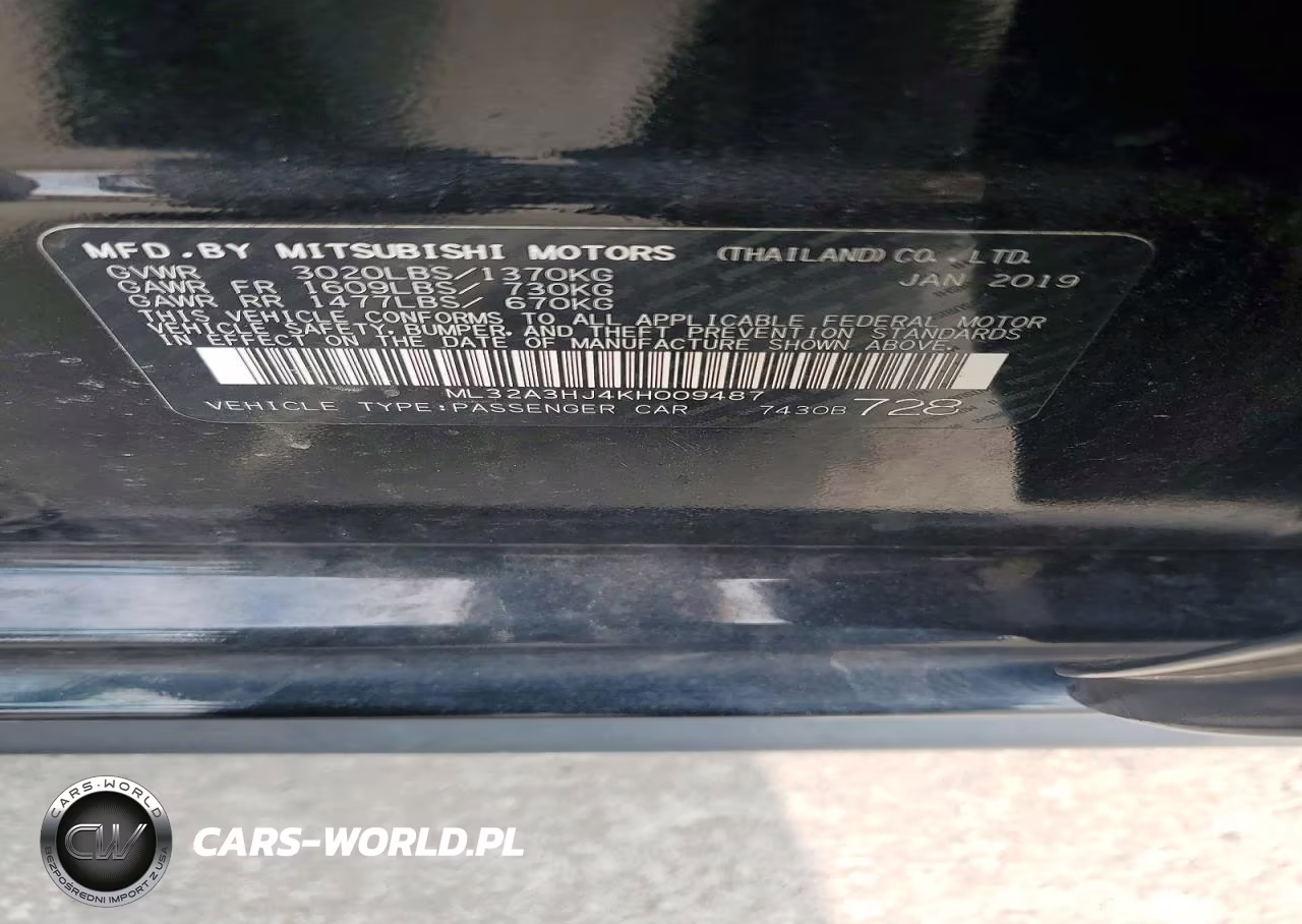 2019 Mitsubishi Mirage Es VIN:ML32A3HJ4KH009487 - 12