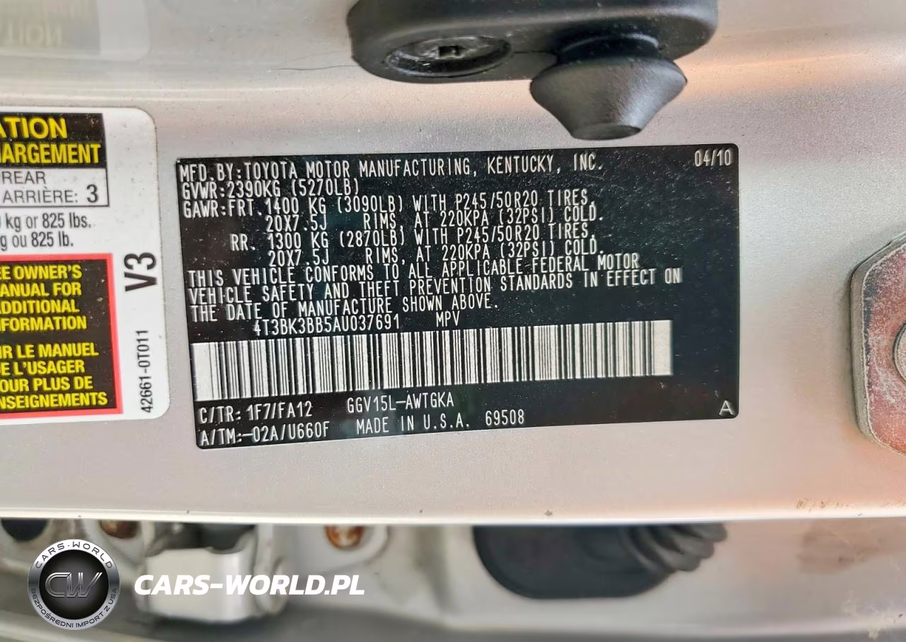 2010 Toyota Venza Awd V6 VIN:4T3BK3BB5AU037691 - 13