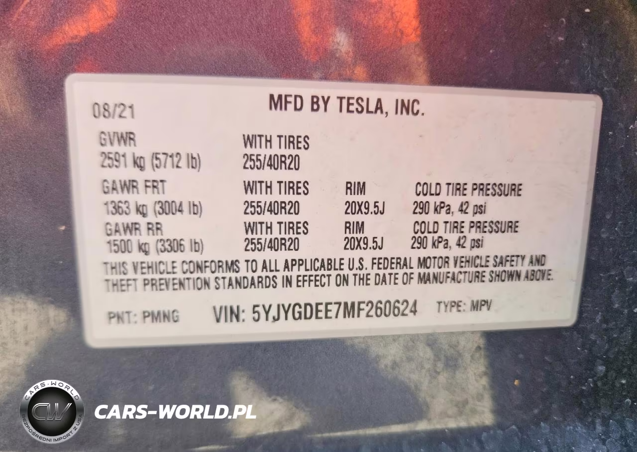 2021 Tesla Model Y VIN:5YJYGDEE7MF260624 - 14