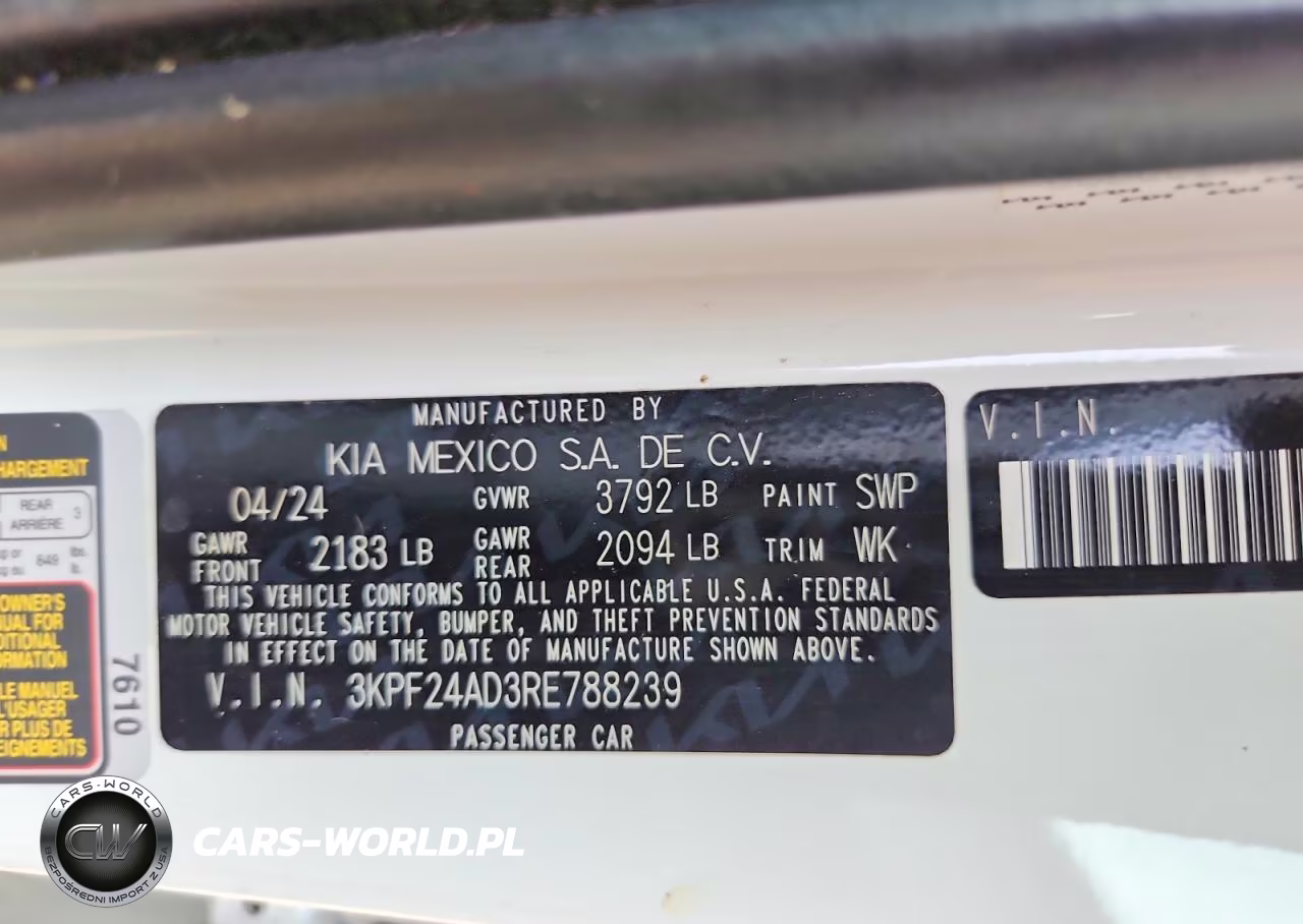 2024 Kia Forte Lxs VIN:3KPF24AD3RE788239 - 12