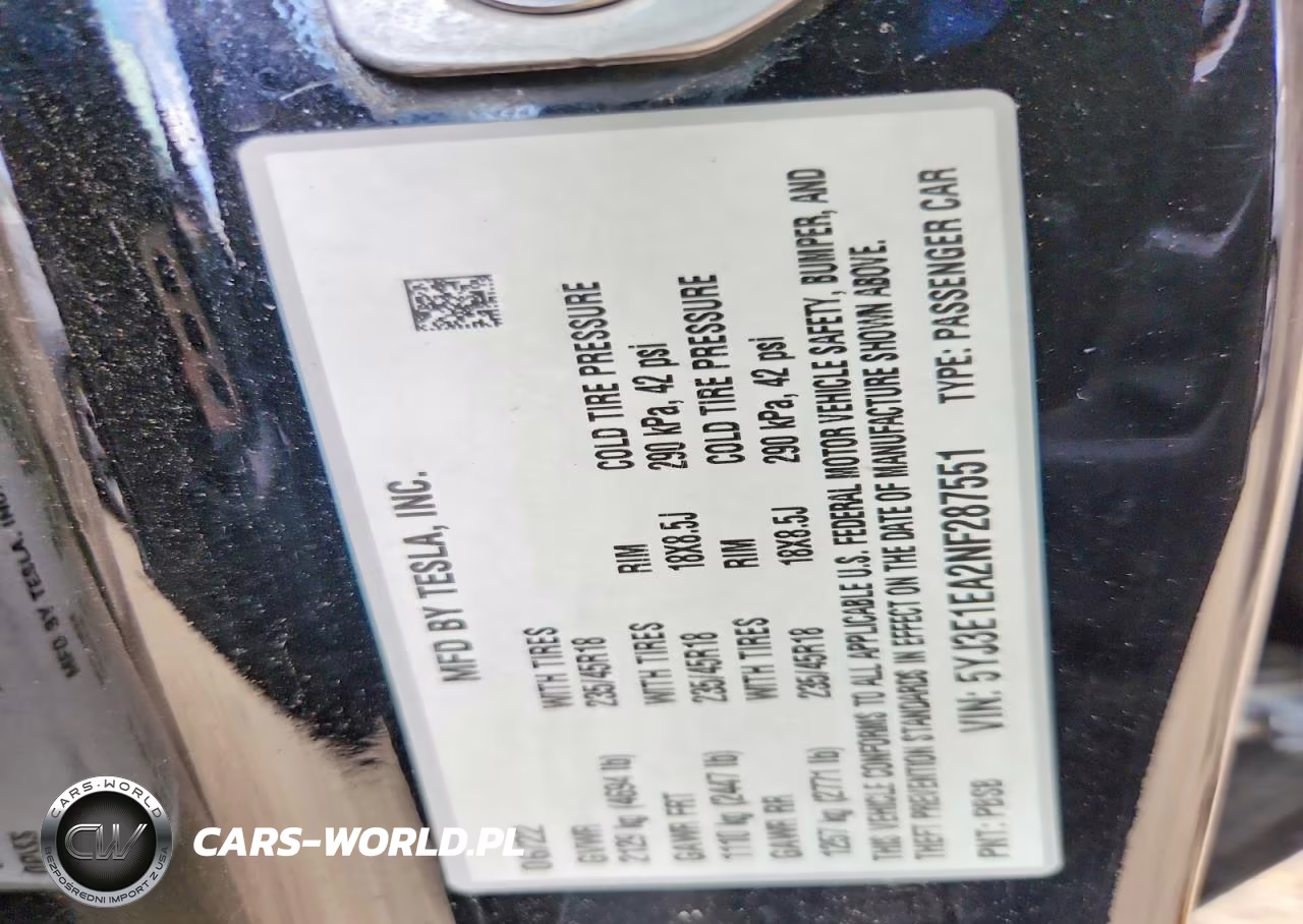 2022 Tesla Model 3 VIN:5YJ3E1EA2NF287551 - 12