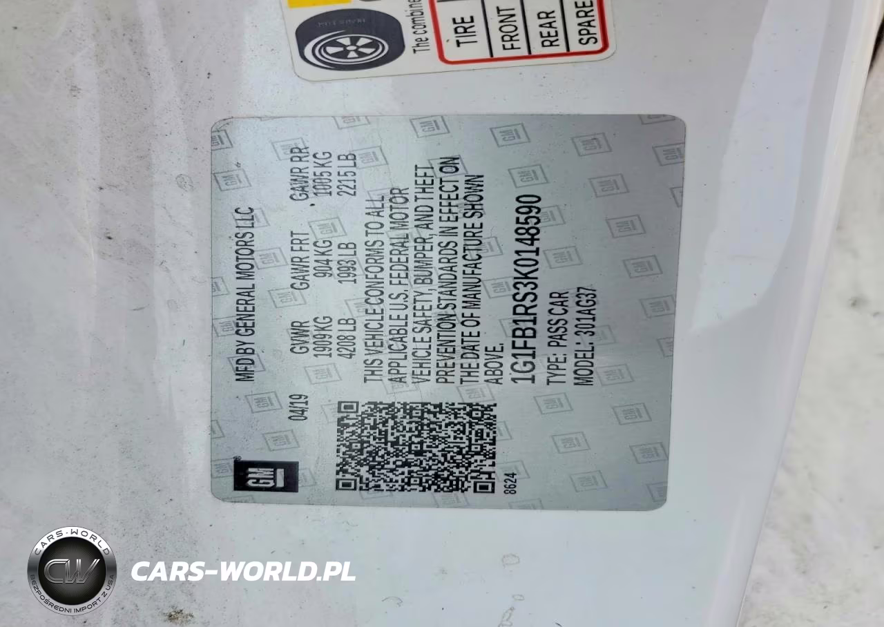 2019 Chevrolet Camaro Ls VIN:1G1FB1RS3K0148590 - 12