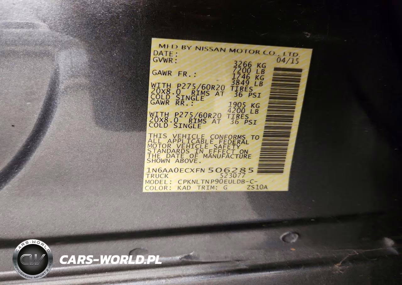 2015 Nissan Titan Sv VIN:1N6AA0ECXFN506285 - 12