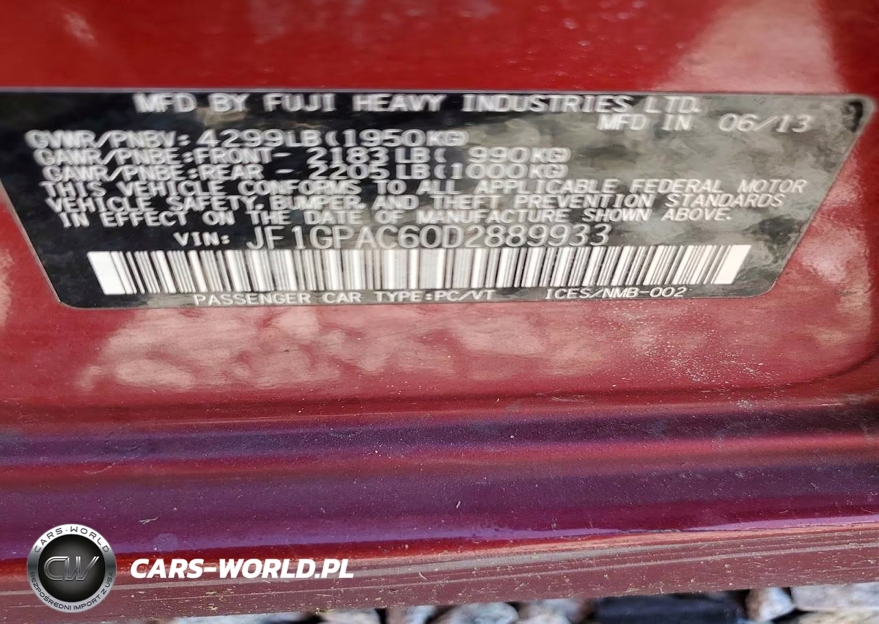 2013 Subaru Impreza Premium VIN:JF1GPAC60D2889933 - 13