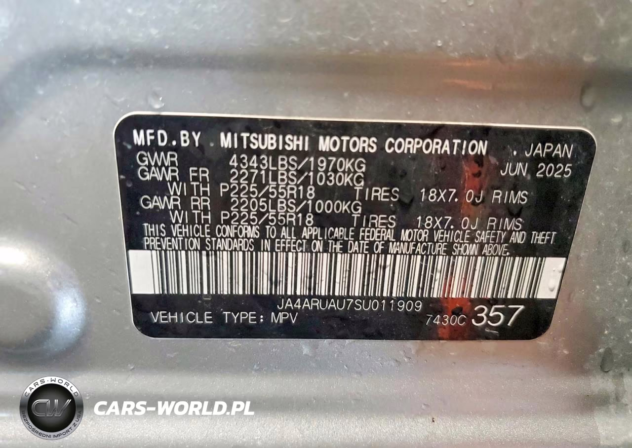 2025 Mitsubishi Outlander Sport Se VIN:JA4ARUAU7SU011909 - 13