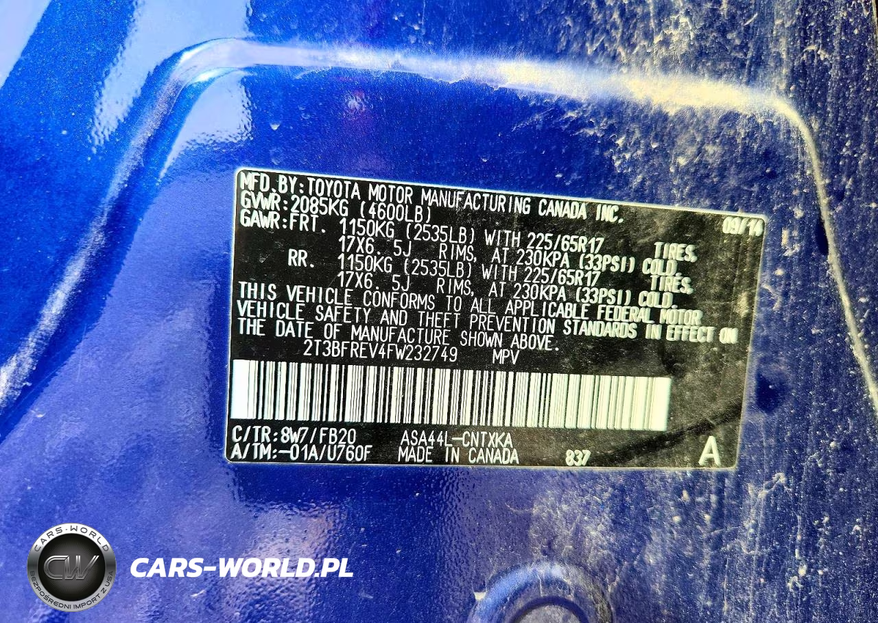2015 Toyota Rav4 Le VIN:2T3BFREV4FW232749 - 13