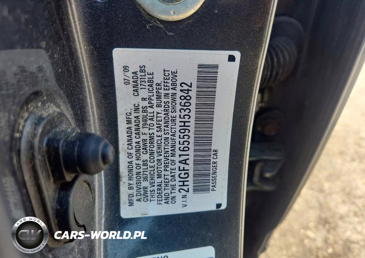 2009 Honda Civic Lx VIN:2HGFA16559H536842 - 12