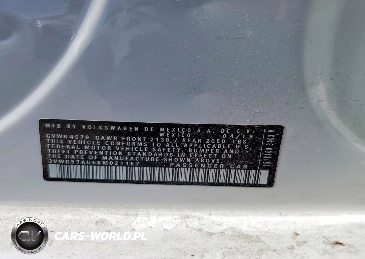 2019 Volkswagen Golf S VIN:3VWG57AU5KM021157 - 12
