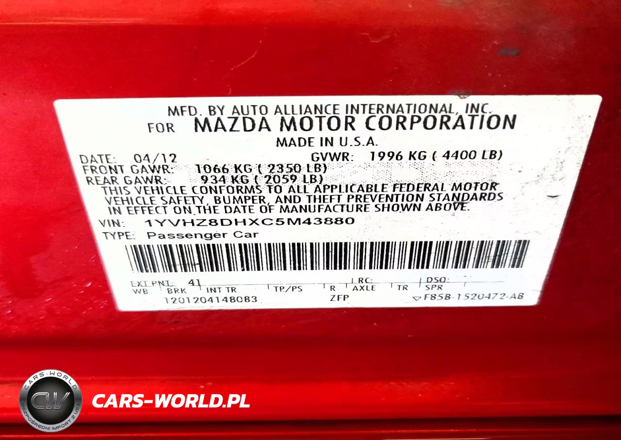 2012 Mazda 6 I VIN:1C4RJFAG8MC580962 - 13