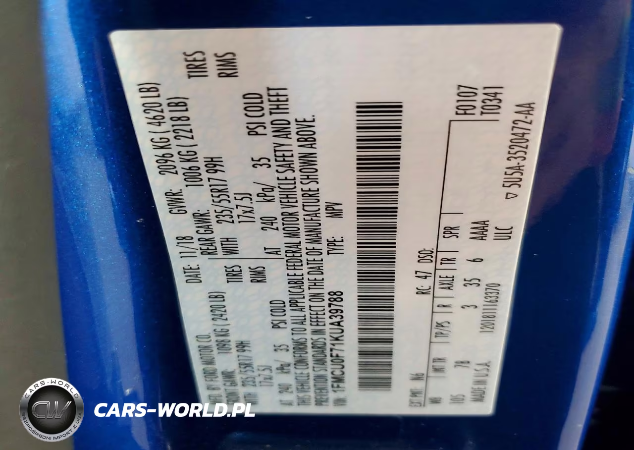 2019 Ford Escape S VIN:1FMCU0F71KUA39788 - 13