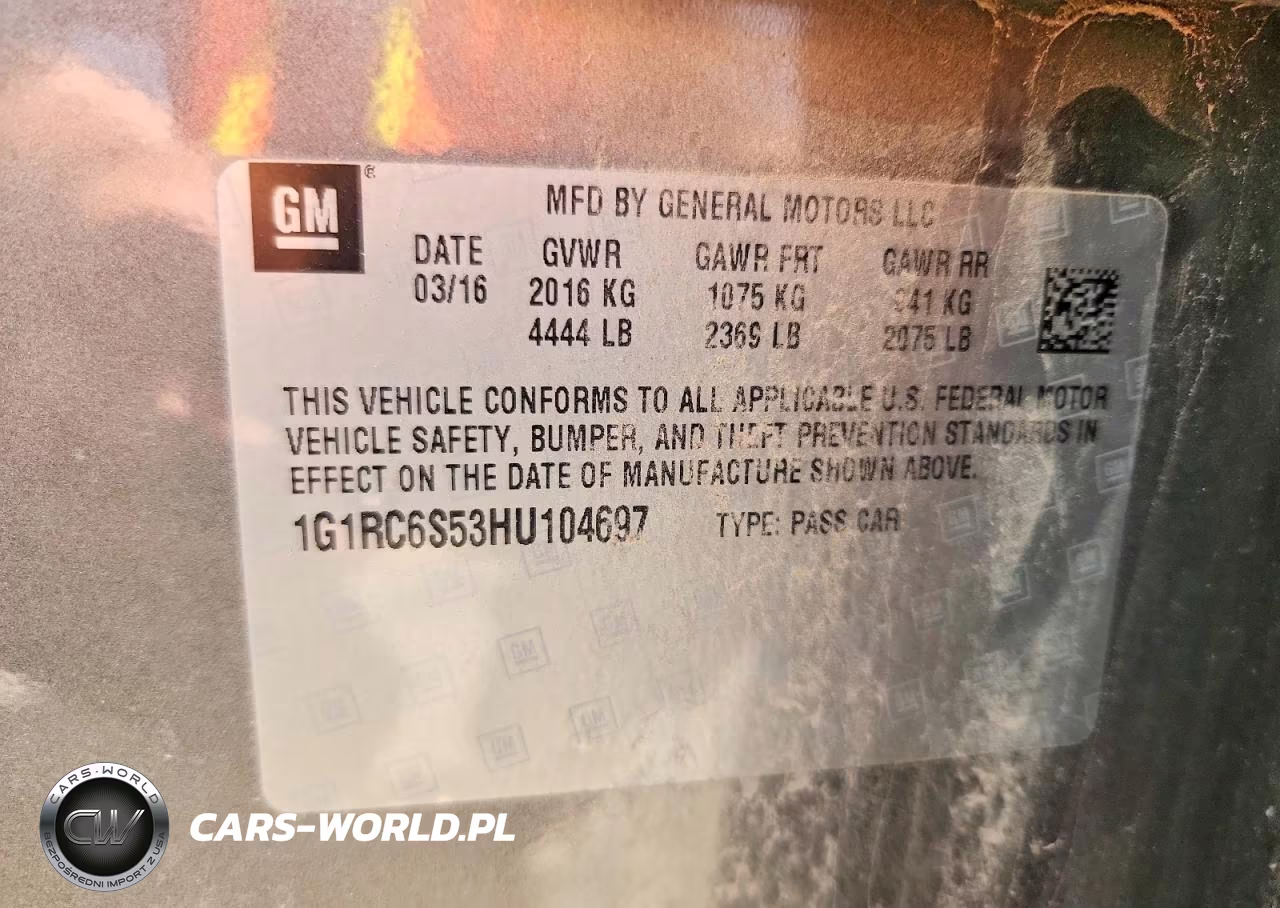 2017 Chevrolet Volt Lt VIN:1G1RC6S53HU104697 - 12