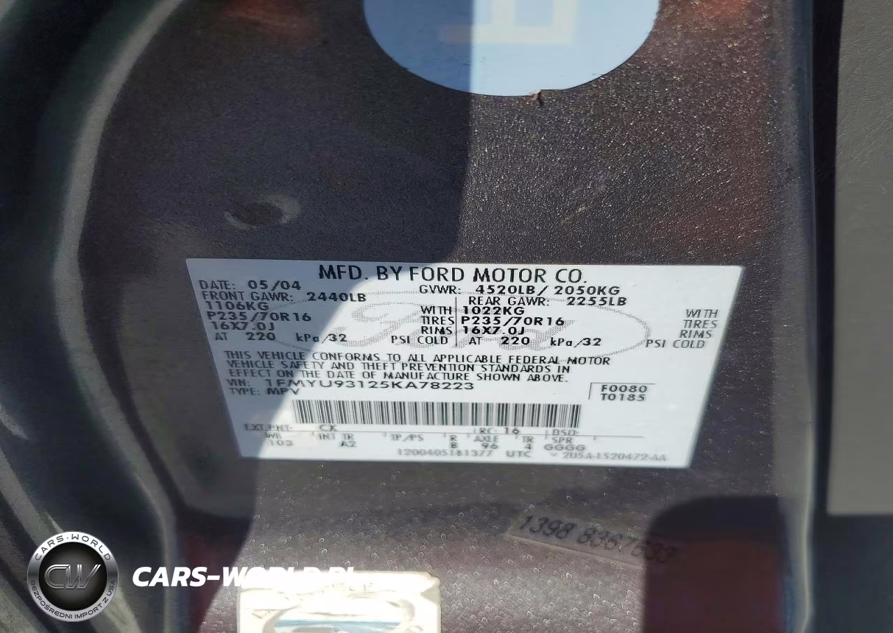 2005 Ford Escape Xlt VIN:1FMYU93125KA78223 - 13