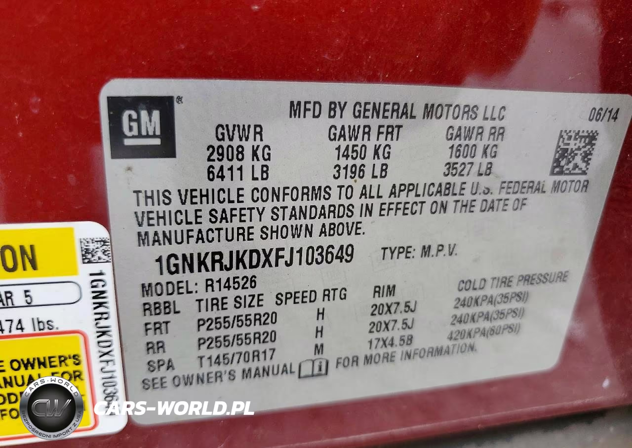 2015 Chevrolet Traverse Ltz VIN:1GNKRJKDXFJ103649 - 13